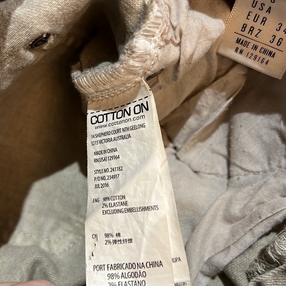 Cotton On Ripped Distressed Skinny Denim Tan Jeans - Picture 9 of 9